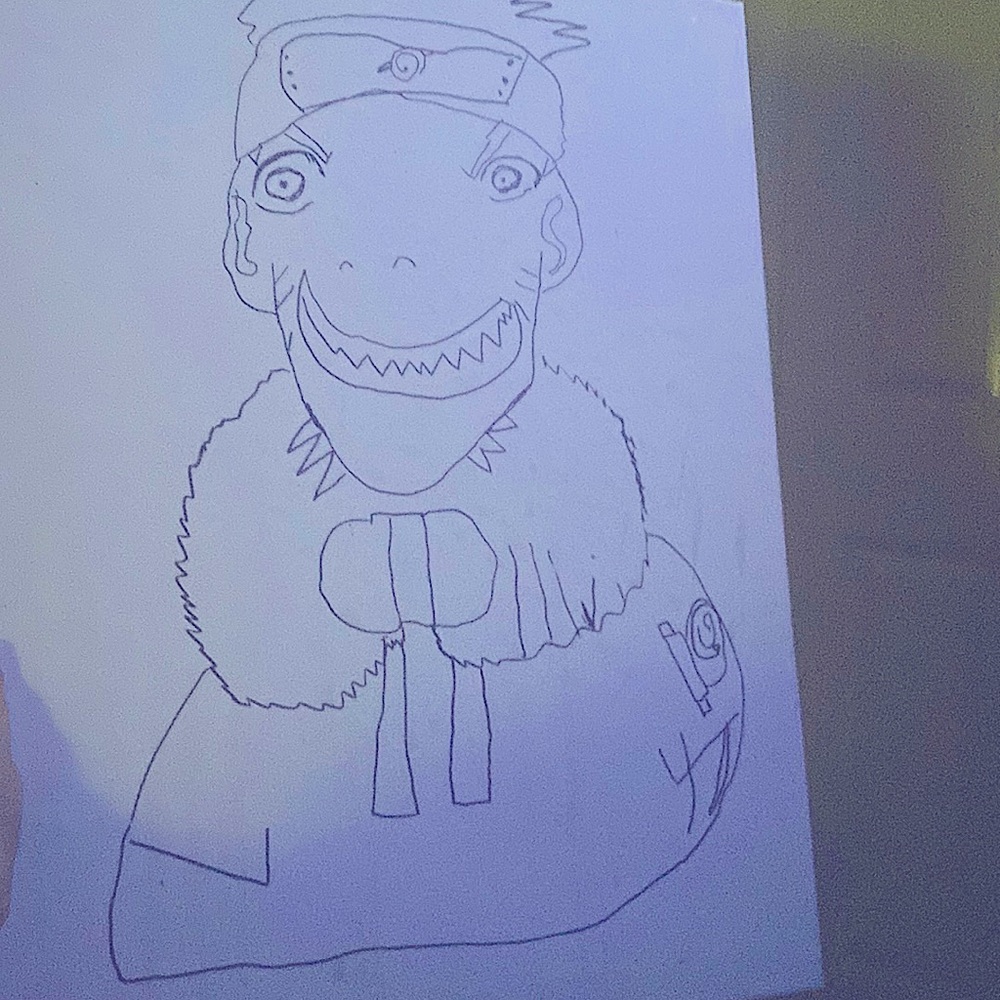 Painting of a character from Naruto